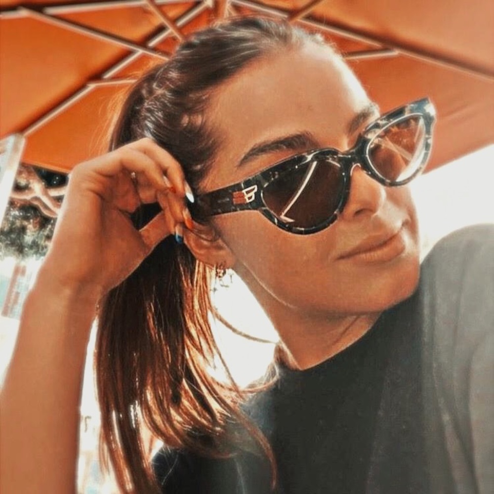 Bottega Veneta BV1035S cat eye sunglasses. Havana